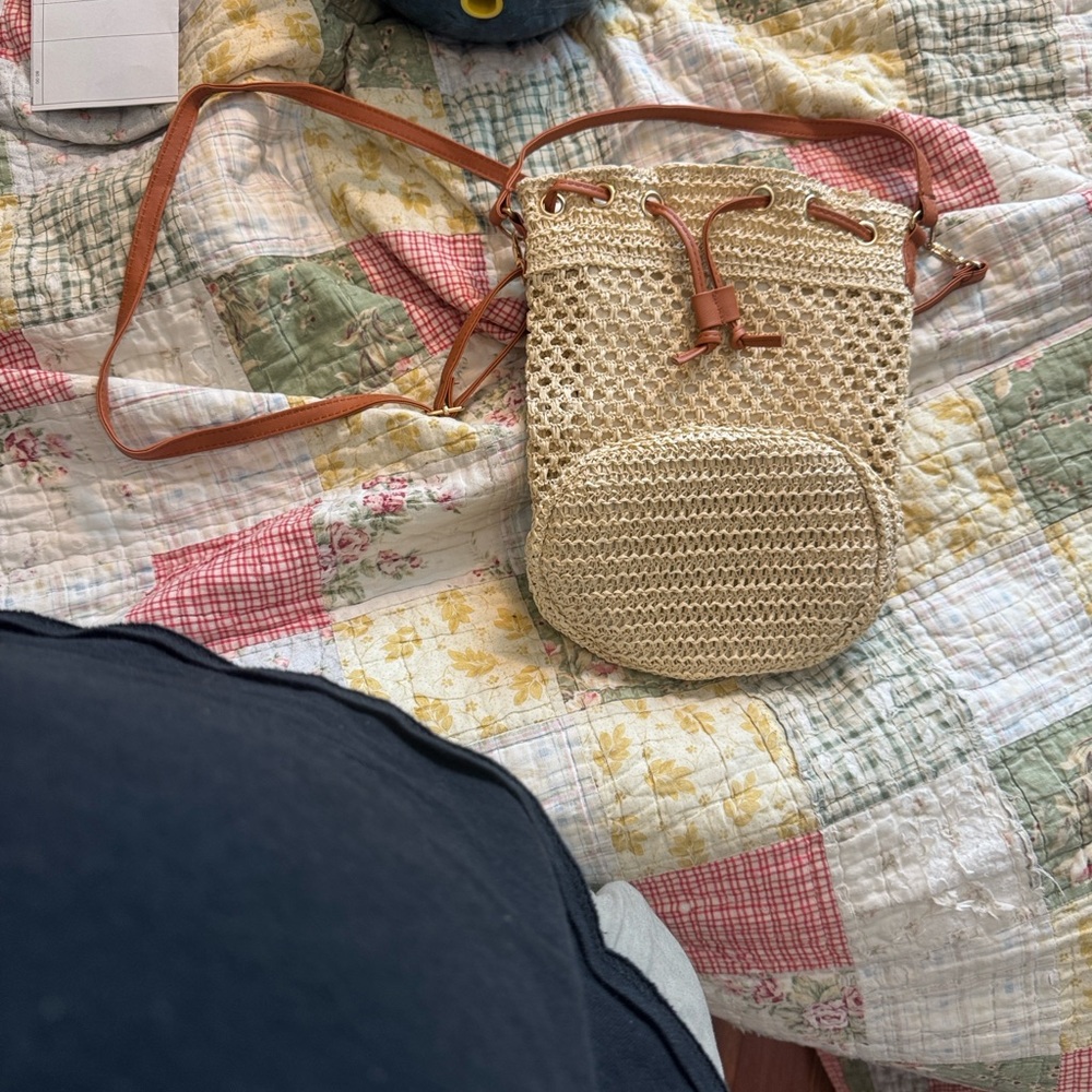 LAOS Handwoven Elegant Cream Woven Crossbody Bag